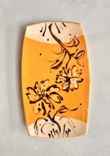 Flora Fauna Stone Show - Flower Platter by Ingrid Raab