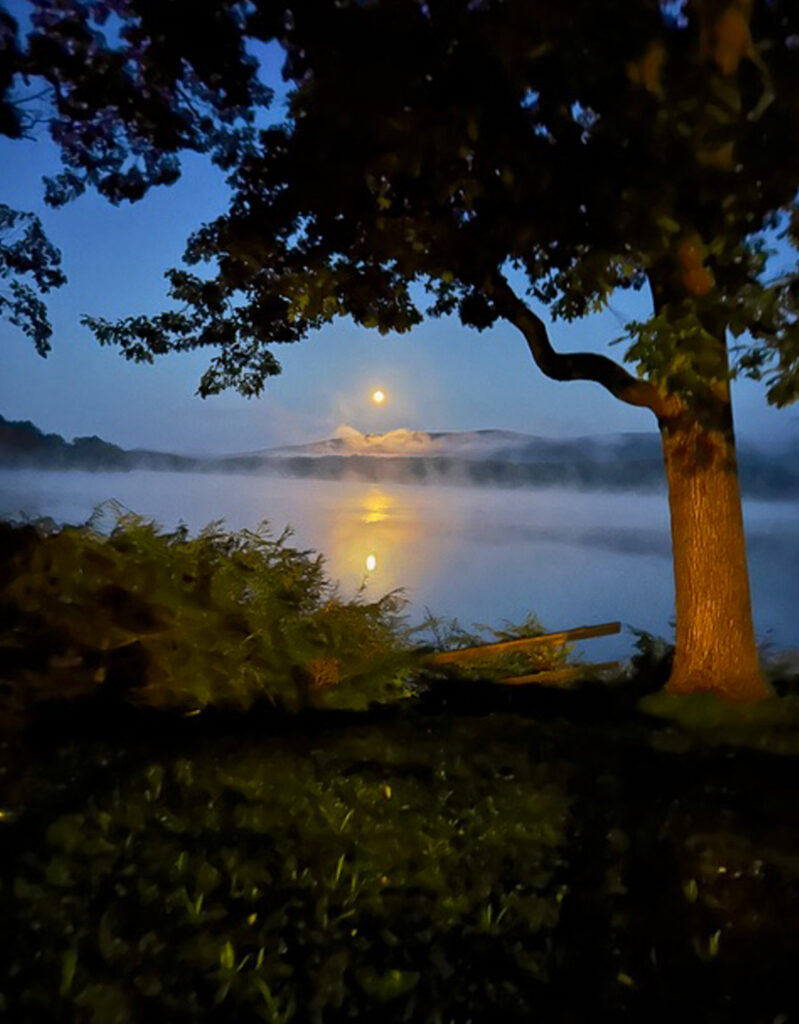 Early morning moon over Stockbridge Bowl. Photo: Joanna Strauss