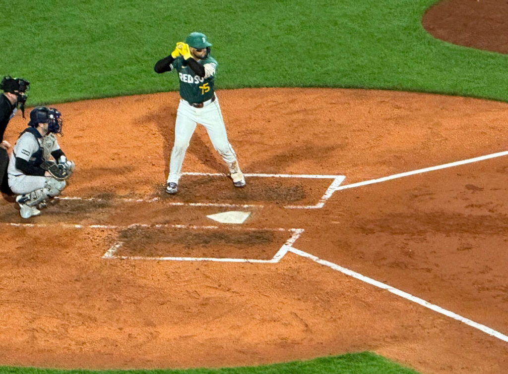 Carlos Narvaez at bat. Photo: Patrick White