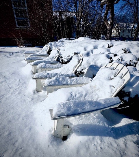 Photo: Jay Rhind - chairs covered in snow
