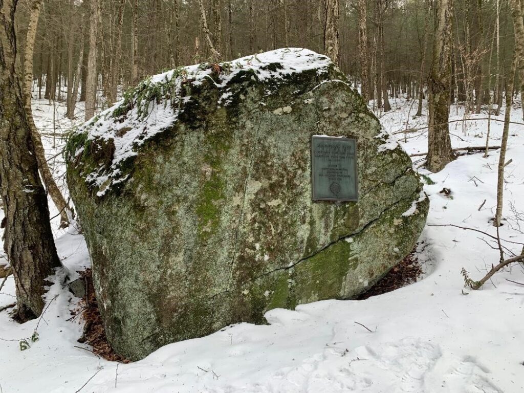 Images of the Burgoyne Plaque courtesy of Jim Finnerty The Pass and the plaque are on private property off Ice Glen Road